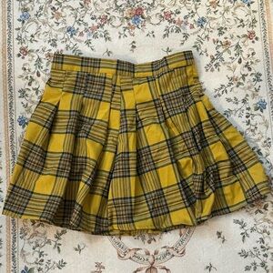 Yellow Plaid Pleated Skirt Clueless Preppy Y2K
